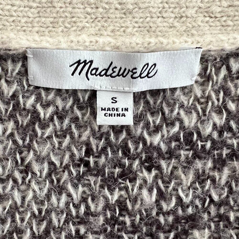 Madewell V-Neck Cardigan in Abstract Animal sz S Alpaca Blend - Picture 6 of 8
